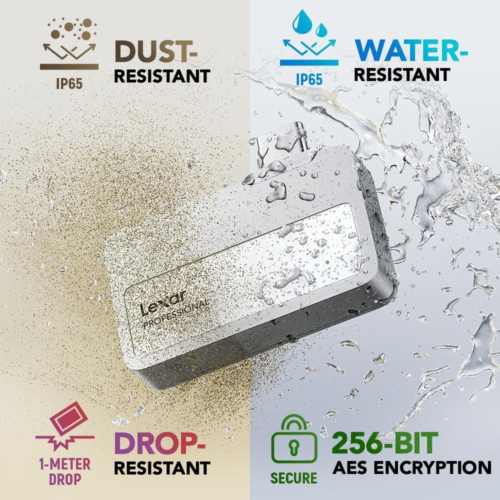 เอสเอสดีพกพา Lexar Professional Go Portable SSD SL400 with Hub 1TB Black (LSL400X001T-RNSNG) _4