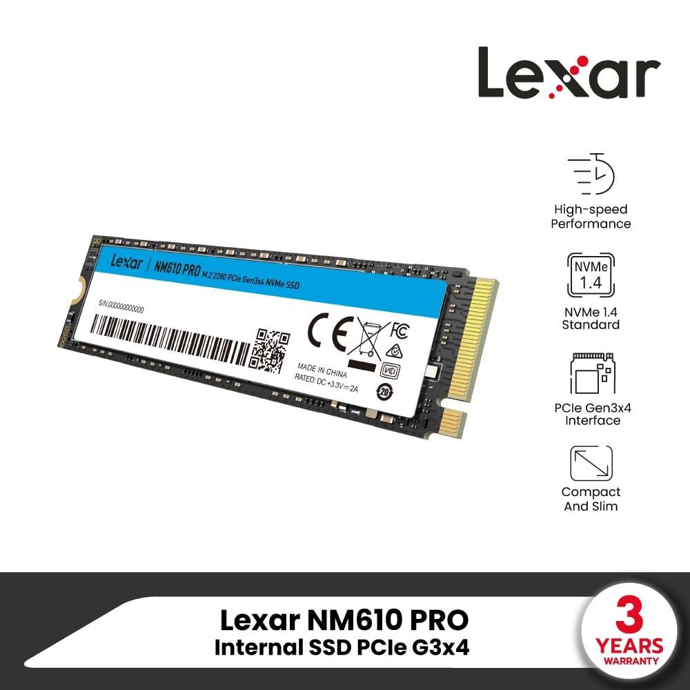 เอสเอสดี ภายใน Lexar NM610 PRO 500GB M.2 2280 PCIe NVMe_6