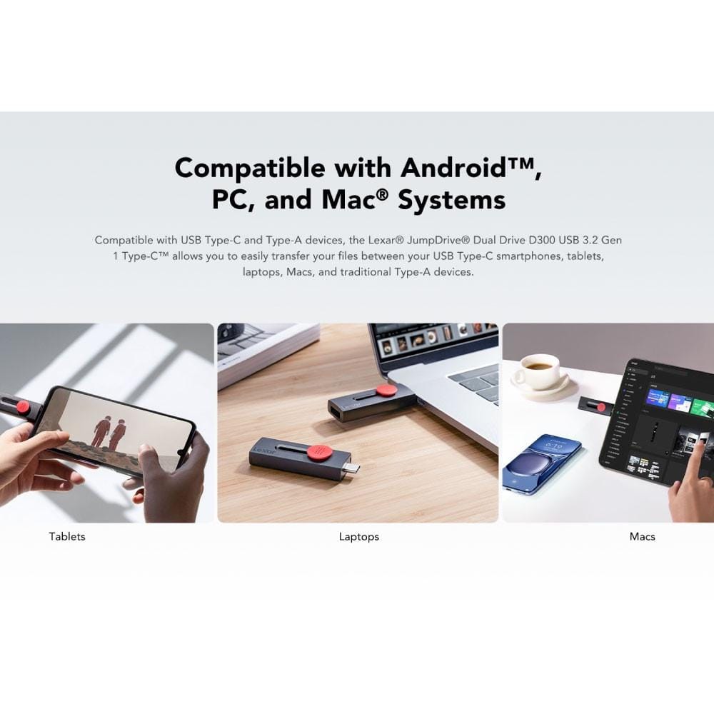 แฟลชไดรฟ์ Lexar JumpDrive Dual Drive D300 64GB USB 3.2 Gen 1 Type-C_6