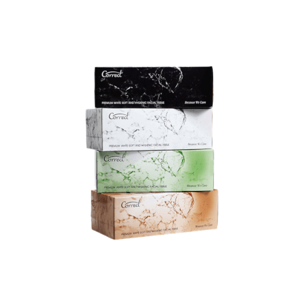 กระดาษเช็ดหน้า CORRECT หนา 2 ชั้น บรรจุ 150 แผ่น/กล่อง X 36 กล่อง คละสี [ยกลัง]_1