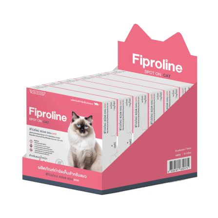 ยาหยอดกำจัดหมัดแมว FIPROLINE สำหรับแมวทุกสายพันธุ์ น้ำหนัก 1 KG ขึ้นไป [แพคใหญ่: 6 กล่อง]_1