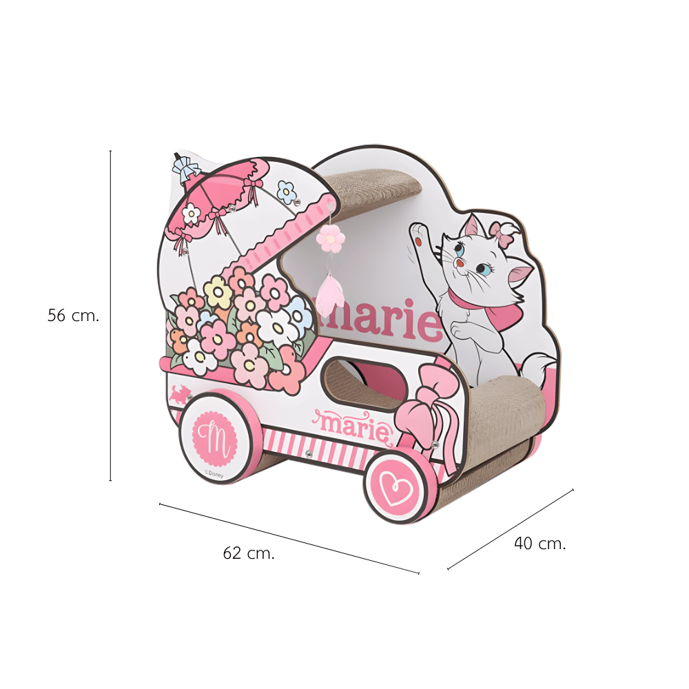 ที่ลับเล็บแมว PETELLE MARIE CAT COLLECTION บ้านแมวลายมารี รถดอกไม้สองชั้น