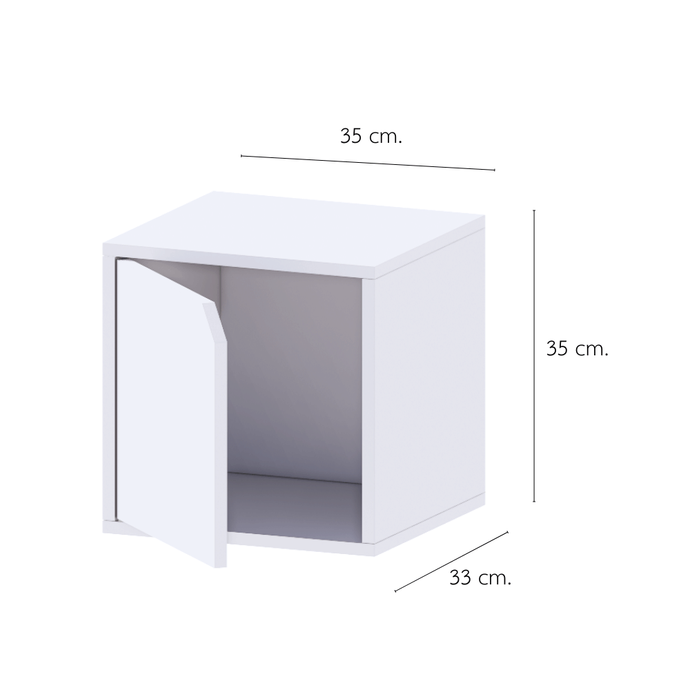 ตู้เตี้ยบานเปิด PETELE รุ่น CUBE BOX03 ขนาด 35X33X35 ซม.สีขาว