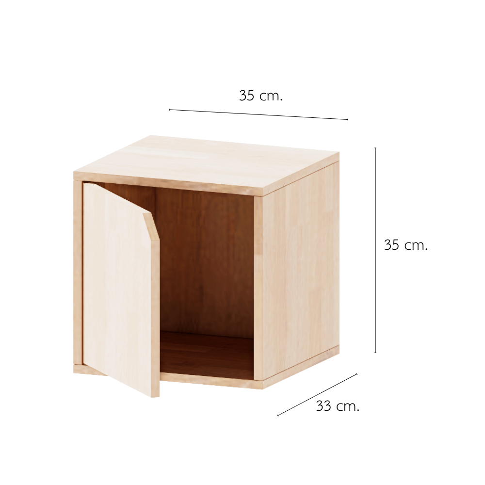 ตู้เตี้ยบานเปิด PETELE รุ่น CUBE BOX03 ขนาด 35X33X35 ซม.สีไม้