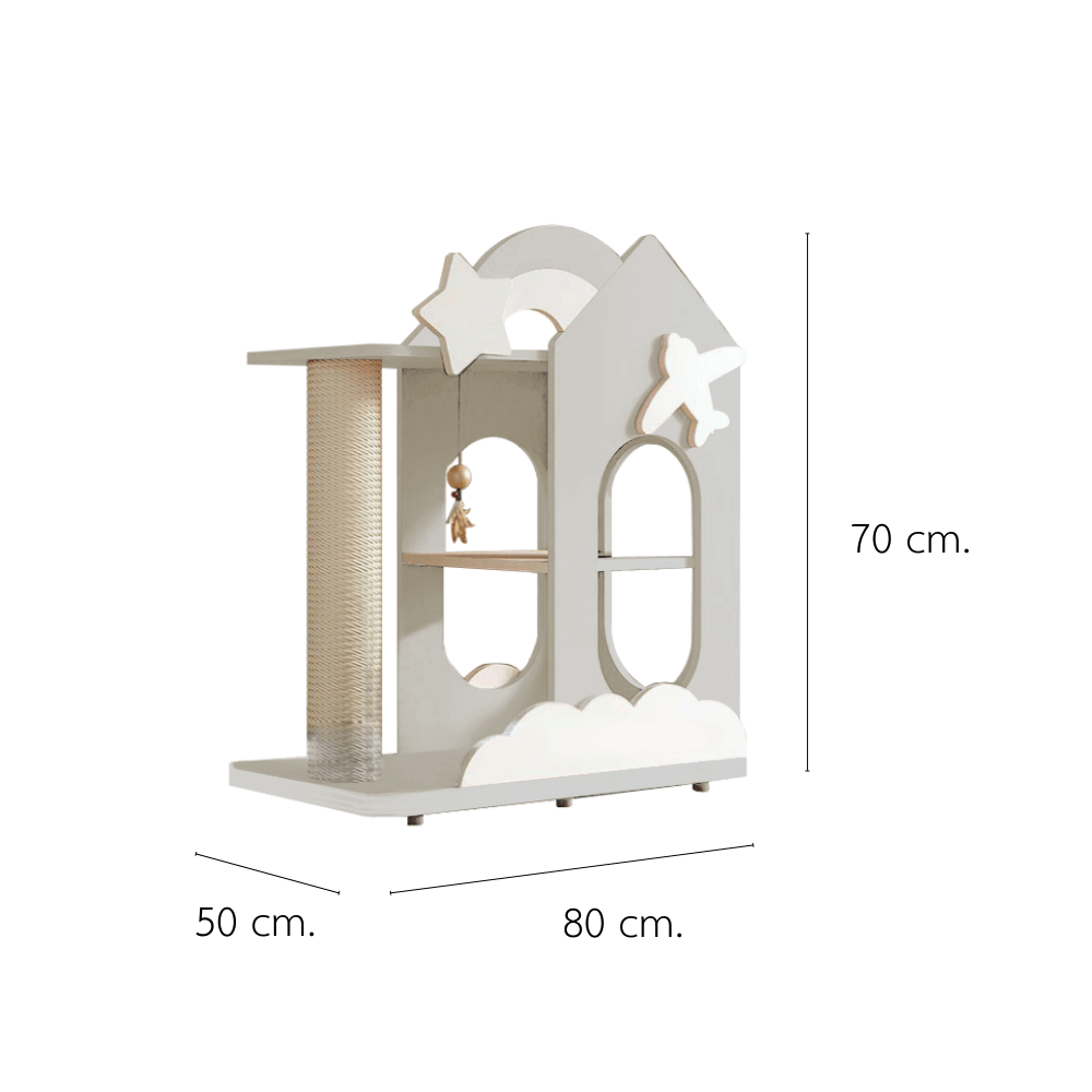 คอนโดแมว PETELE STARLIT CAT CLIMBING FRAME รุ่น COTTAGE SIZE S สีเทา