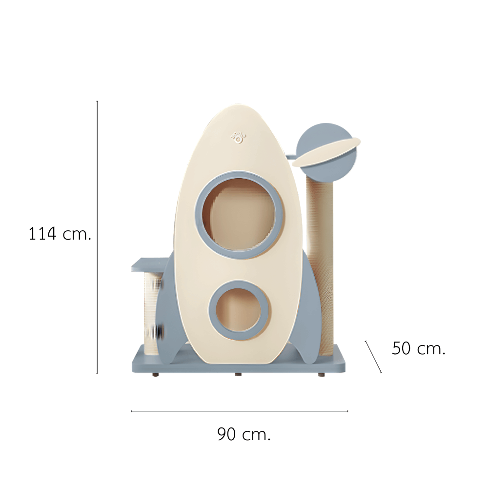 คอนโดแมว PETELE รุ่น ROCKET CAT CLIMBING FRAME SIZE M สีฟ้า