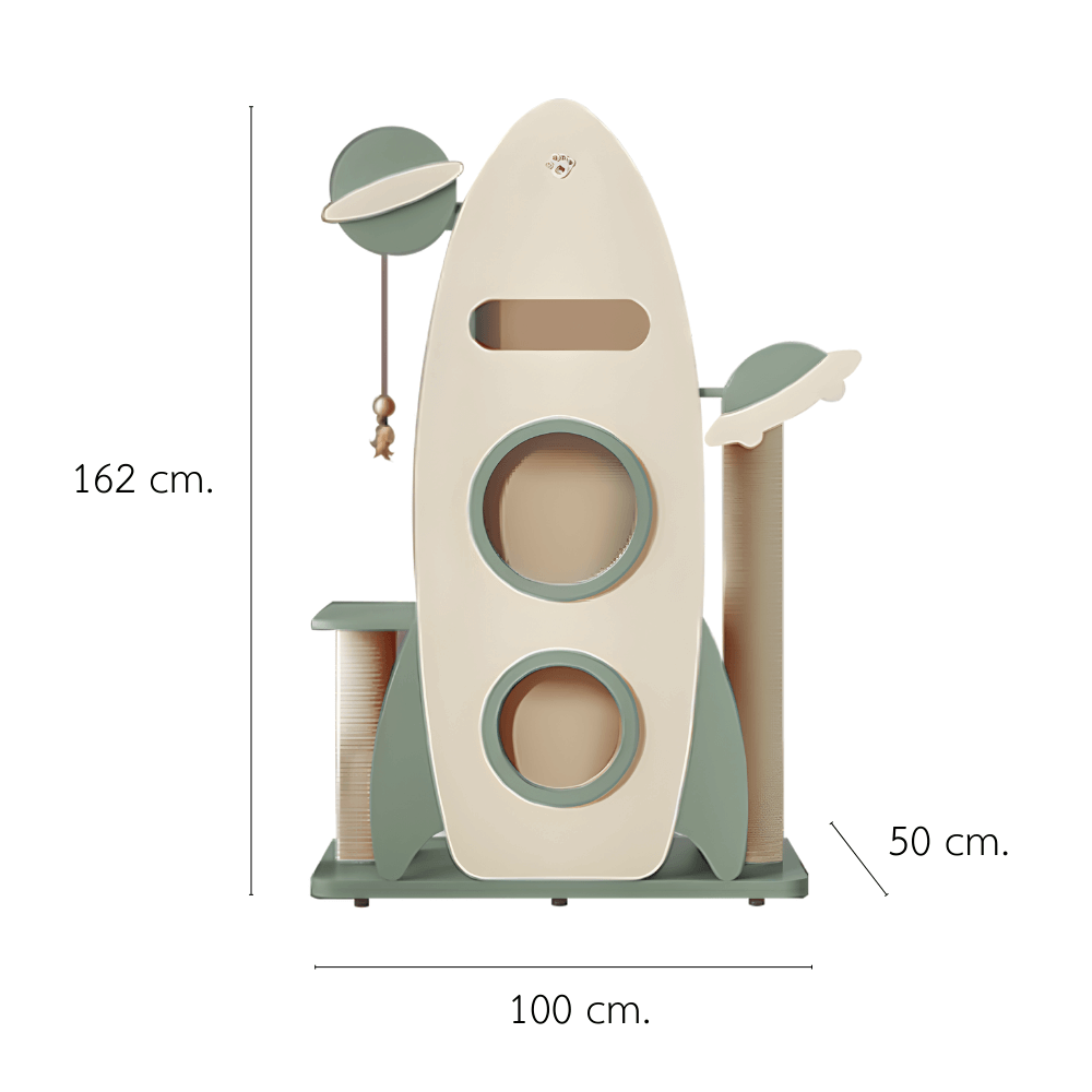 คอนโดแมว PETELE รุ่น ROCKET CAT CLIMBING FRAME SIZE L สีเขียว