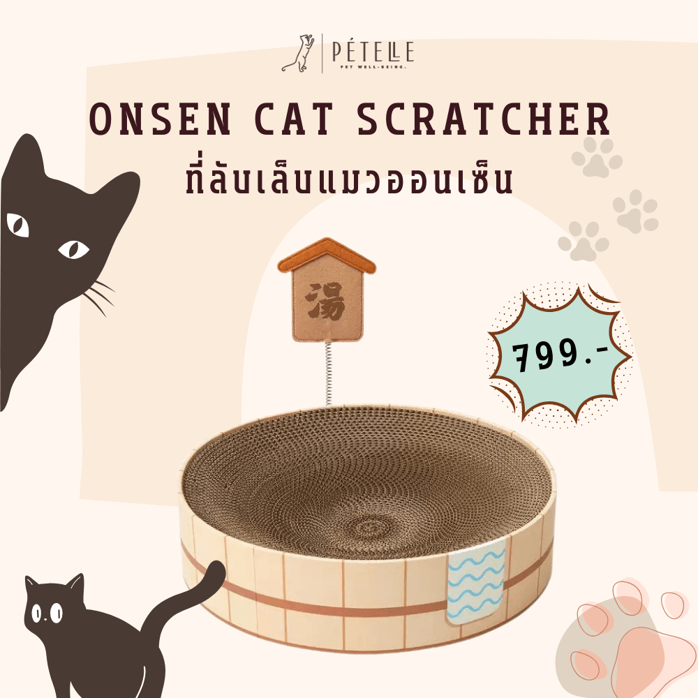 ที่ลับเล็บแมว PETELLE รุ่น ONSEN CAT SCRATCHER รูปทรงอ่างออนเซ็น