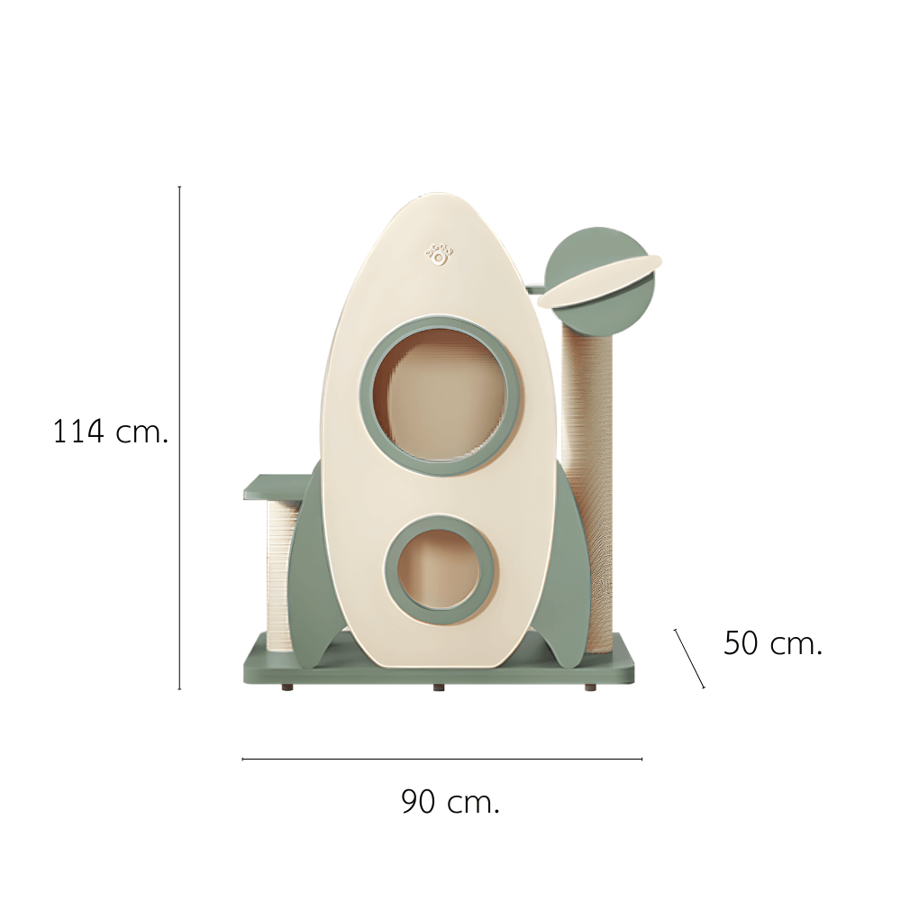 คอนโดแมว PETELE รุ่น ROCKET CAT CLIMBING FRAME SIZE M สีเขียว