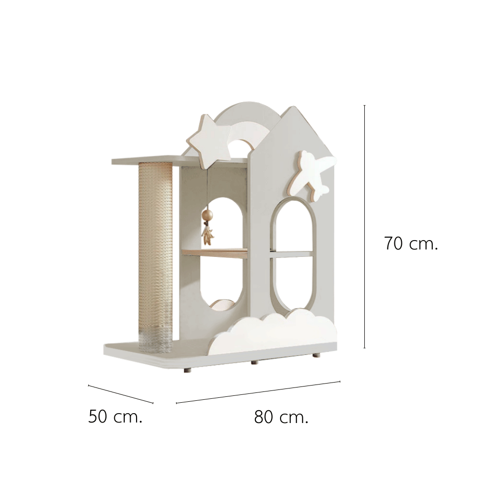 คอนโดแมว PETELE STARLIT CAT CLIMBING FRAME รุ่น COTTAGE SIZE S สีเทา