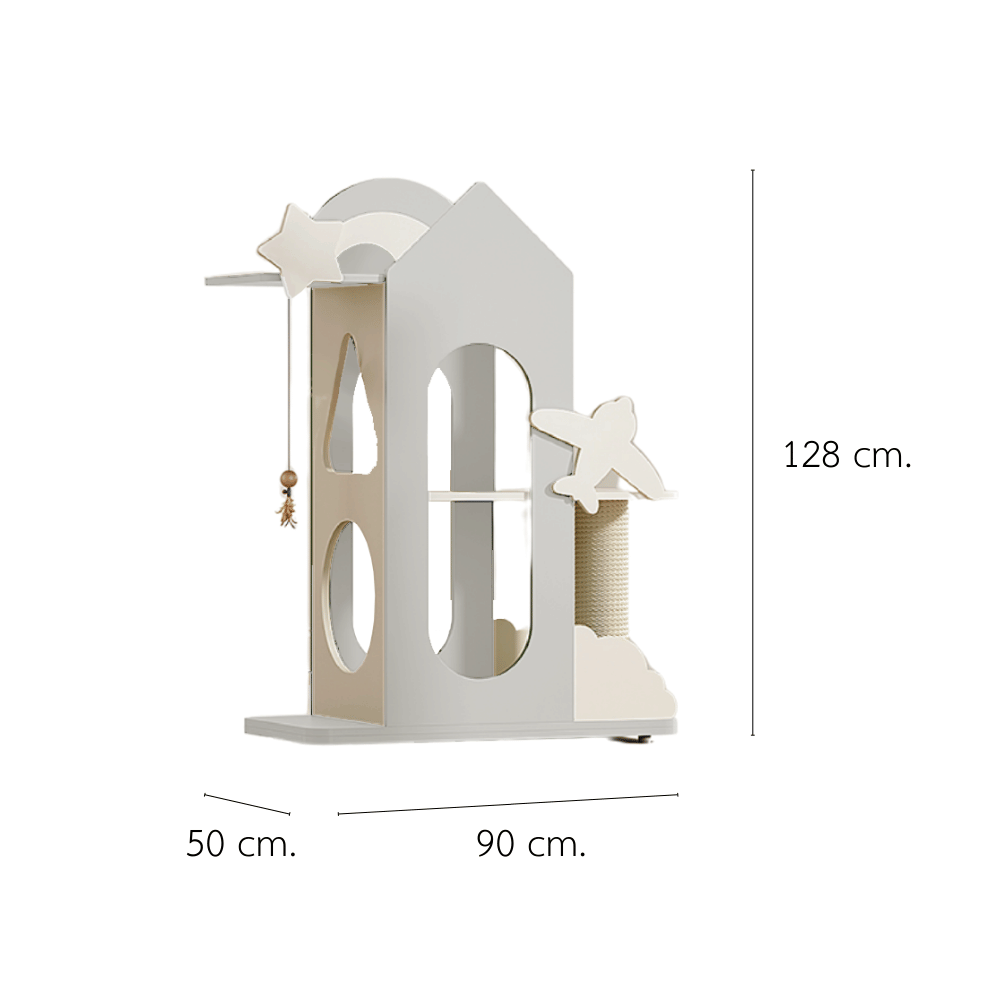 คอนโดแมว PETELE STARLIT CAT CLIMBING FRAME รุ่น VILLA SIZE M สีเทา