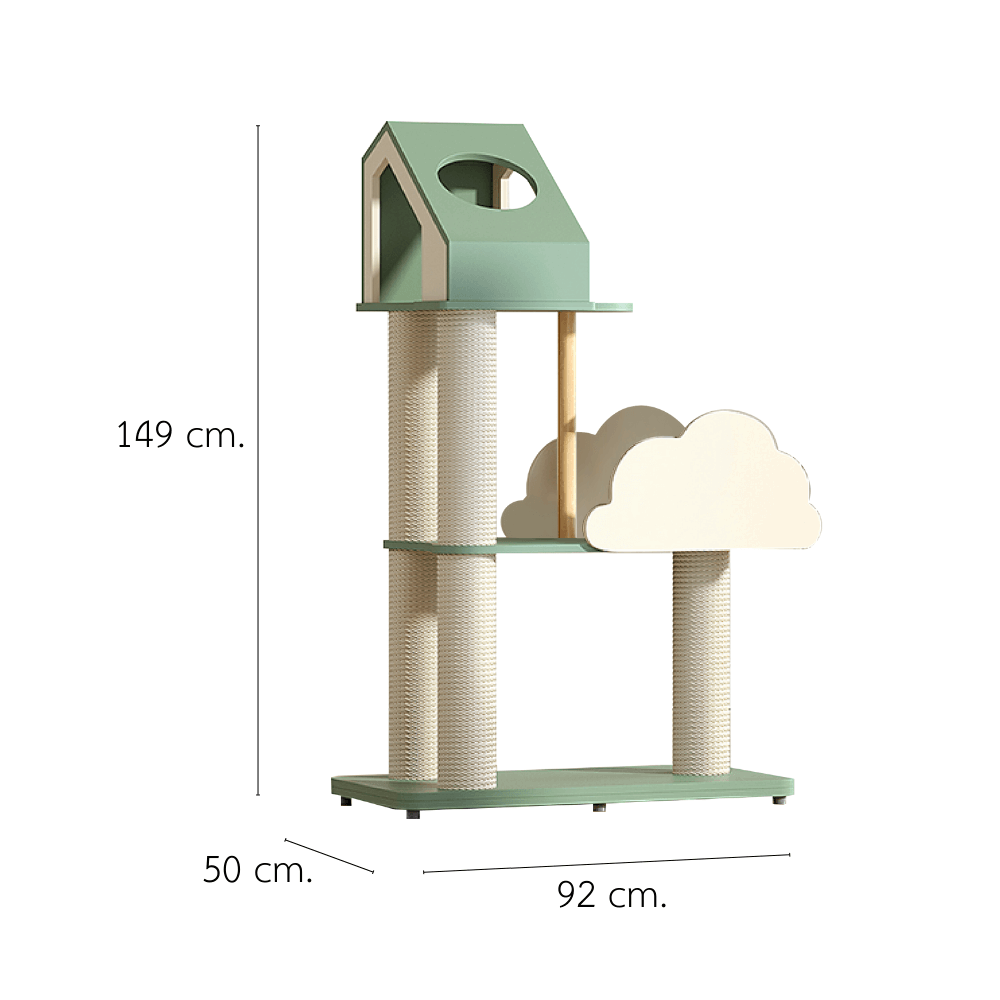 คอนโดแมว PETELE รุ่น COUNTRYSIDE CAT CLIMBING FRAME SIZE M สีเขียว_1
