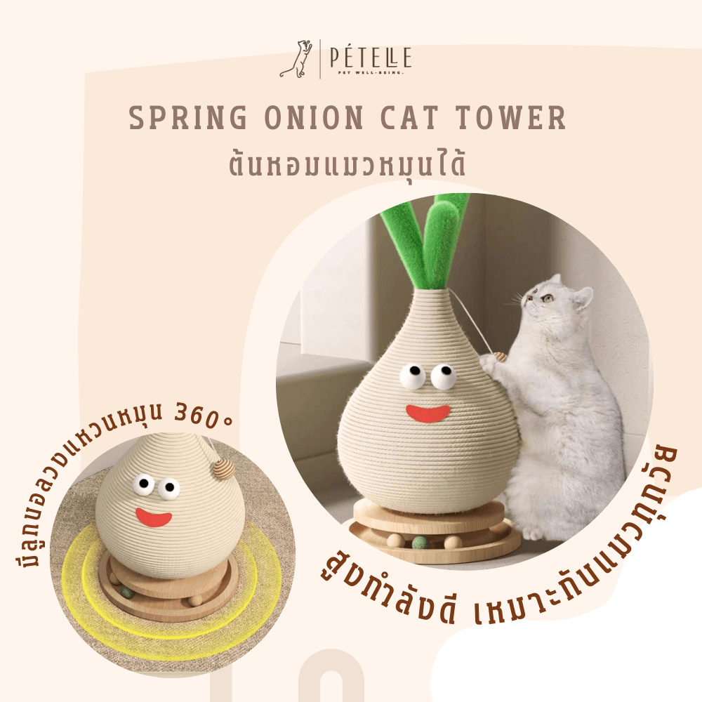 ที่ลับเล็บแมว PETELLE รุ่น SPRING ONION CAT TOWER
