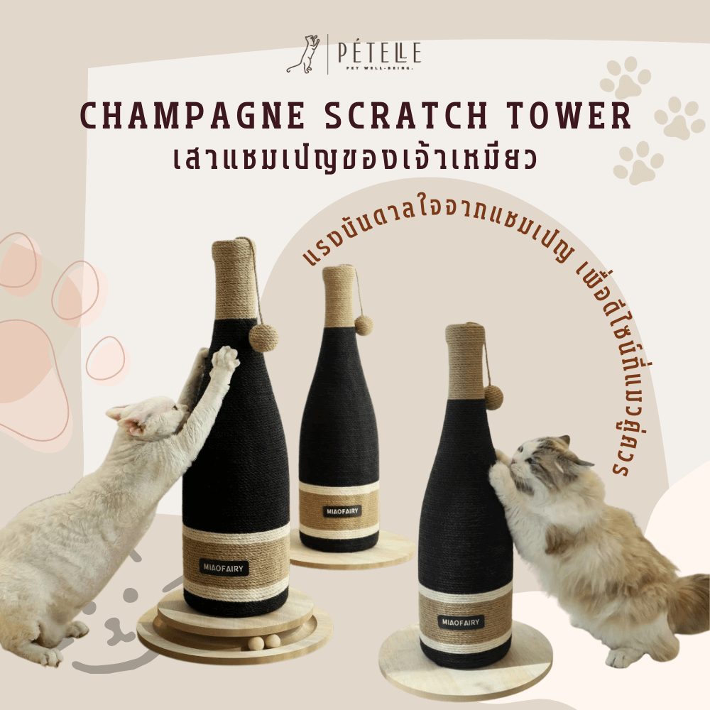 ที่ลับเล็บแมว PETELLE รุ่น CHAMPAGNE SCRATCH TOWER