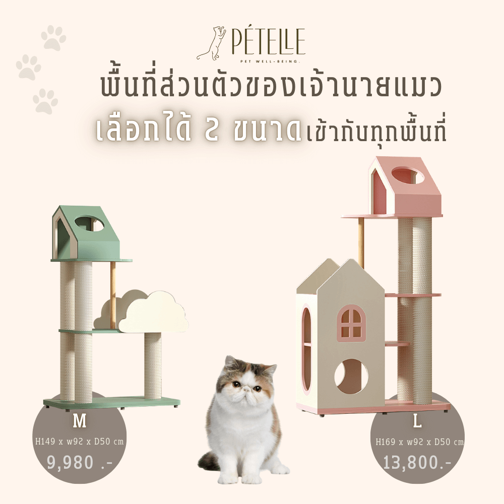 คอนโดแมว PETELE รุ่น COUNTRYSIDE CAT CLIMBING FRAME SIZE M สีเขียว_3