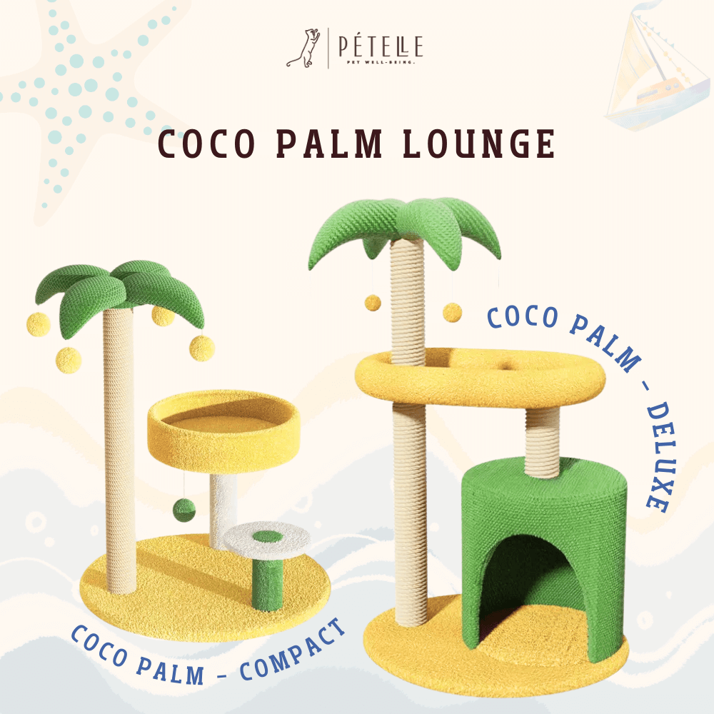 คอนโดแมว PETELE รุ่น COCO PALM DELUXE 50X86CM เหลือง/เขียว