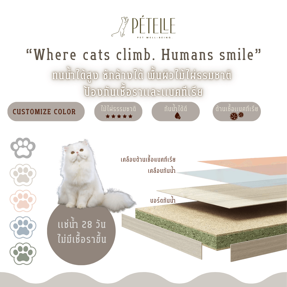 คอนโดแมว PETELE รุ่น ROCKET CAT CLIMBING FRAME SIZE M สีเทา