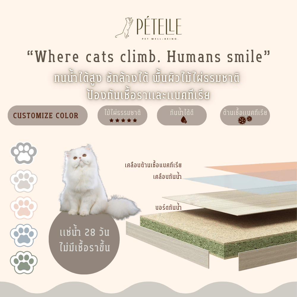 คอนโดแมว PETELE STARLIT CAT CLIMBING FRAME รุ่น VILLA SIZE M สีฟ้า