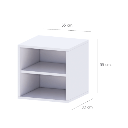 ตู้เตี้ยบานโล่ง 2 ชั้น PETELE รุ่น CUBE BOX02 ขนาด 35X33X35 ซม.สีขาว_0