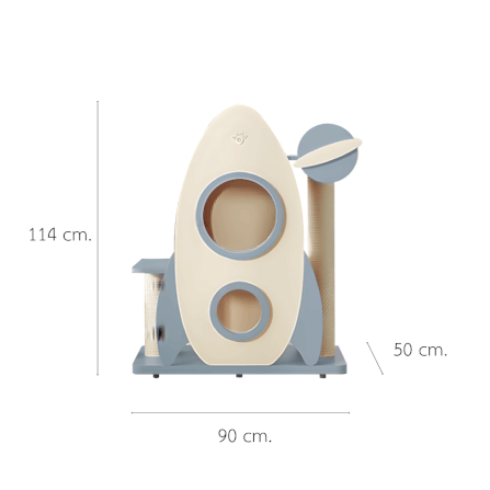 คอนโดแมว PETELE รุ่น ROCKET CAT CLIMBING FRAME SIZE M สีฟ้า