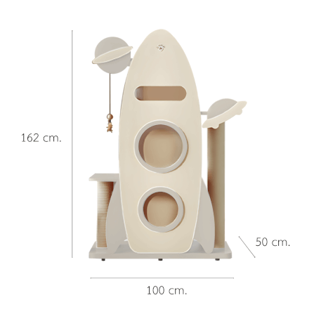คอนโดแมว PETELE รุ่น ROCKET CAT CLIMBING FRAME SIZE L สีเทา