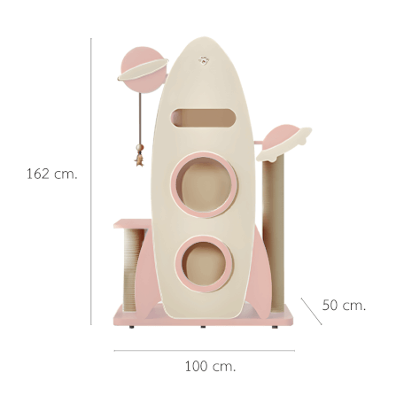 คอนโดแมว PETELE รุ่น ROCKET CAT CLIMBING FRAME SIZE L สีชมพู_0