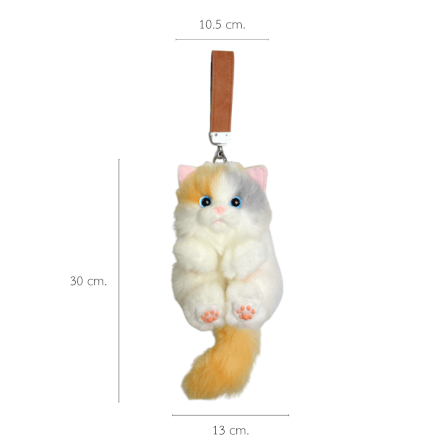 พวงกุญแจแมวขนนุ่ม PETELE รุ่น TYPE 01 CALICO PEACH GLOW_0