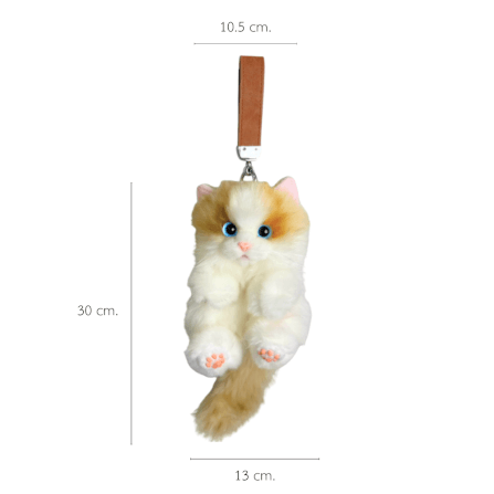 พวงกุญแจแมวขนนุ่ม PETELE รุ่น TYPE 02 VANILLA HONEY_0