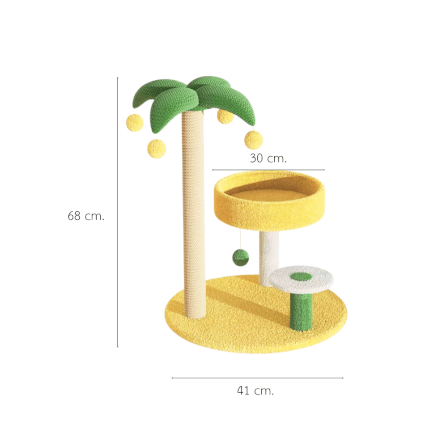 คอนโดแมว PETELE รุ่น COCO PALM COMPACT 41X68CM เหลือง/เขียว_0