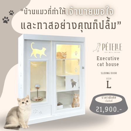 บ้านแมว ประตูบานเลื่อน PETELLE ไซส์ L ขนาด 120X50X150 ซม._1