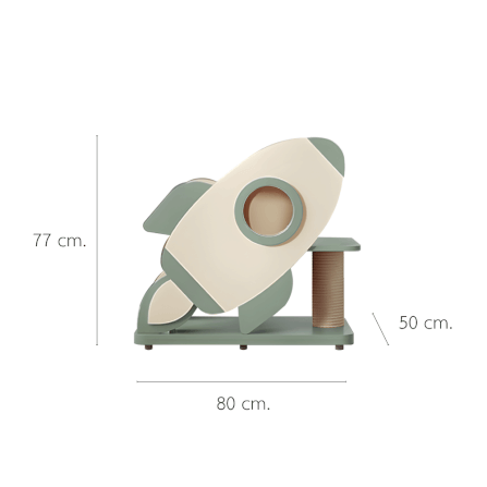 คอนโดแมว PETELE รุ่น ROCKET CAT CLIMBING FRAME SIZE S สีเขียว_1