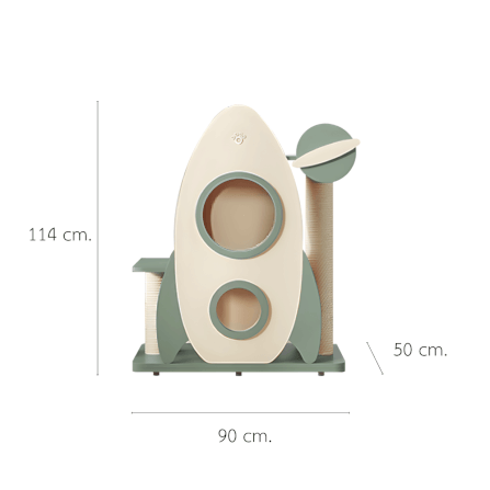 คอนโดแมว PETELE รุ่น ROCKET CAT CLIMBING FRAME SIZE M สีเขียว_1