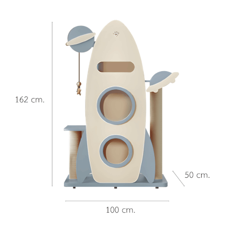 คอนโดแมว PETELE รุ่น ROCKET CAT CLIMBING FRAME SIZE L สีฟ้า_1