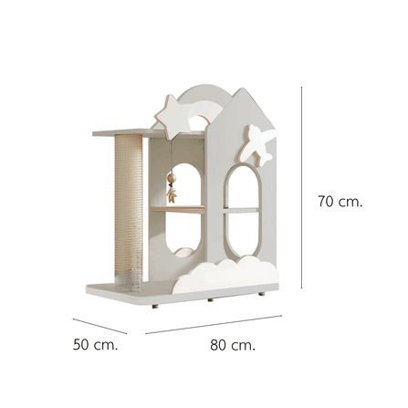 คอนโดแมว PETELE STARLIT CAT CLIMBING FRAME รุ่น COTTAGE SIZE S สีเทา_1