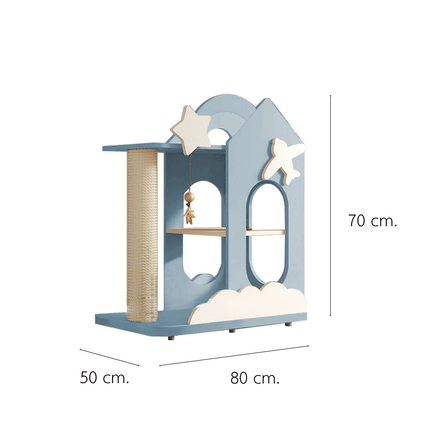 คอนโดแมว PETELE STARLIT CAT CLIMBING FRAME รุ่น COTTAGE SIZE S สีฟ้า_1