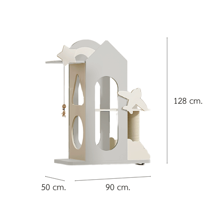 คอนโดแมว PETELE STARLIT CAT CLIMBING FRAME รุ่น VILLA SIZE M สีเทา_1