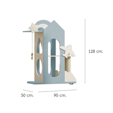 คอนโดแมว PETELE STARLIT CAT CLIMBING FRAME รุ่น VILLA SIZE M สีฟ้า_1