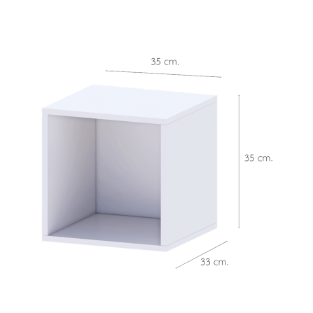 ตู้เตี้ยบานโล่ง PETELE รุ่น CUBE BOX01 ขนาด 35X33X35 ซม.สีขาว_1