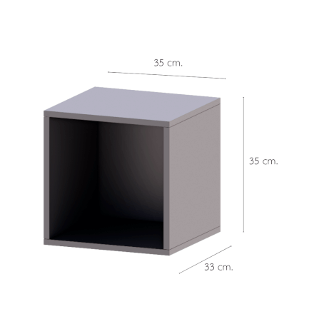 ตู้เตี้ยบานโล่ง PETELE รุ่น CUBE BOX01 ขนาด 35X33X35 ซม.สีเทา_1