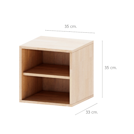ตู้เตี้ยบานโล่ง 2 ชั้น PETELE รุ่น CUBE BOX02 ขนาด 35X33X35 ซม.สีไม้_1