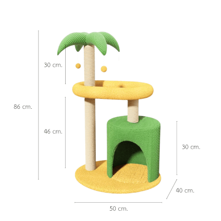 คอนโดแมว PETELE รุ่น COCO PALM DELUXE 50X86CM เหลือง/เขียว_1