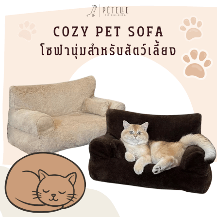 โซฟาสัตว์เลี้ยง PETELE รุ่น COZY PET SOFA ไซส์ M สีน้ำตาลเข้ม_2