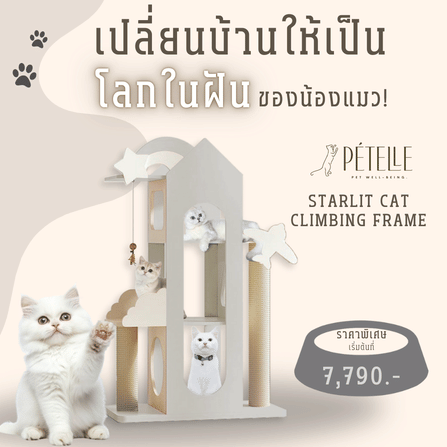 คอนโดแมว PETELE STARLIT CAT CLIMBING FRAME รุ่น COTTAGE SIZE S สีฟ้า_3
