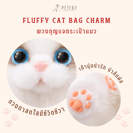 พวงกุญแจแมวขนนุ่ม PETELE รุ่น TYPE 02 VANILLA HONEY_4
