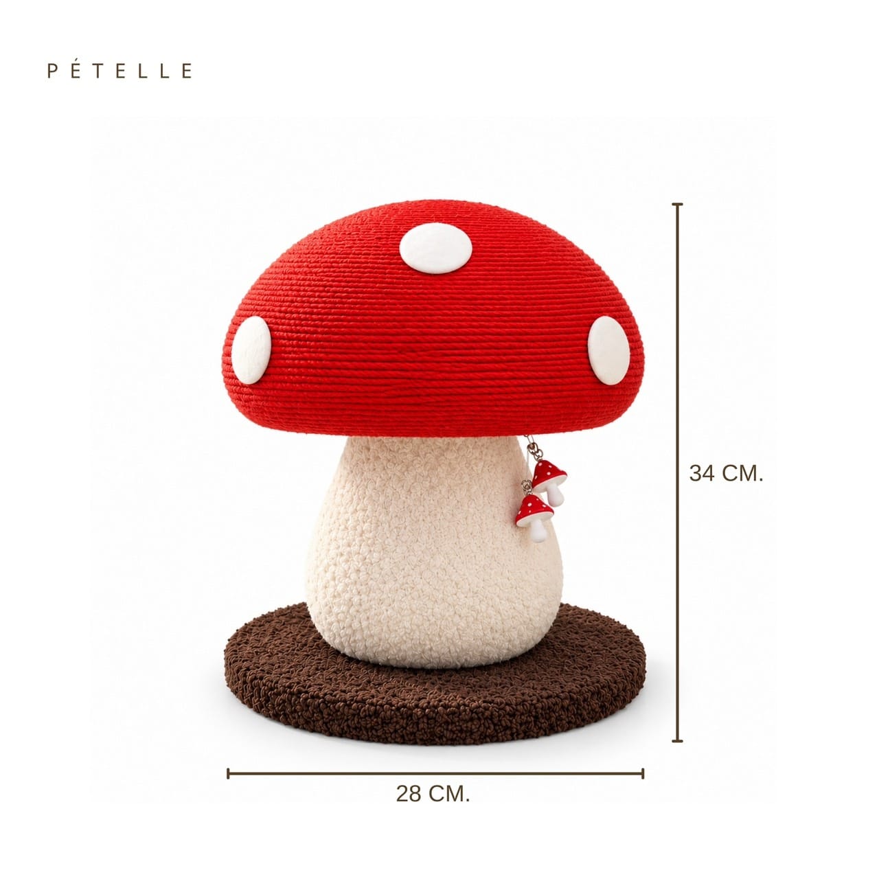 ที่ลับเล็บแมว PETELLE รุ่น MUSHROOM SCRATCHER ไซส์ S สีแดง