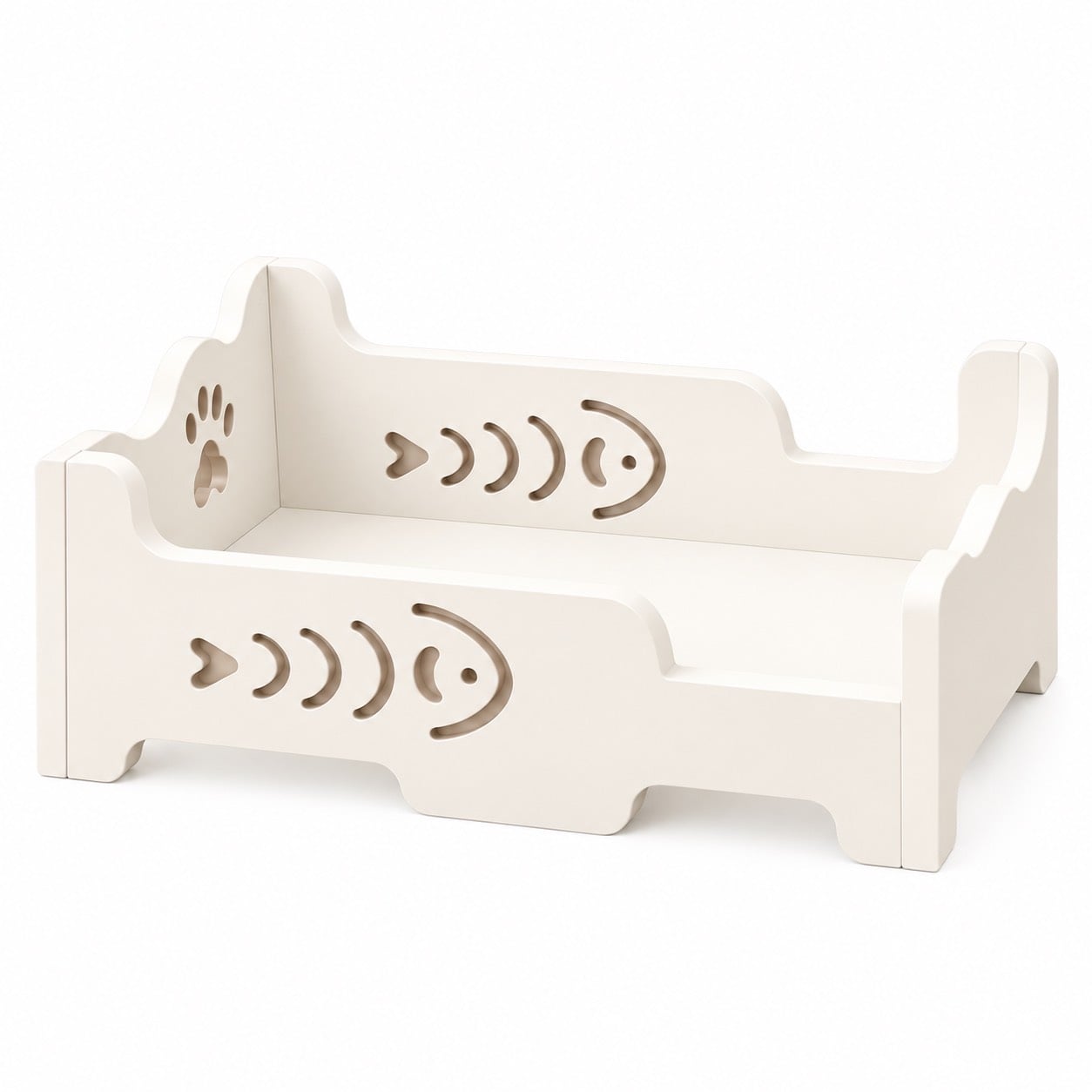 เตียงนอนแมว PÉTELLE FISHBONE CAT BED 1-LAYER สี SOFT IVORY_0