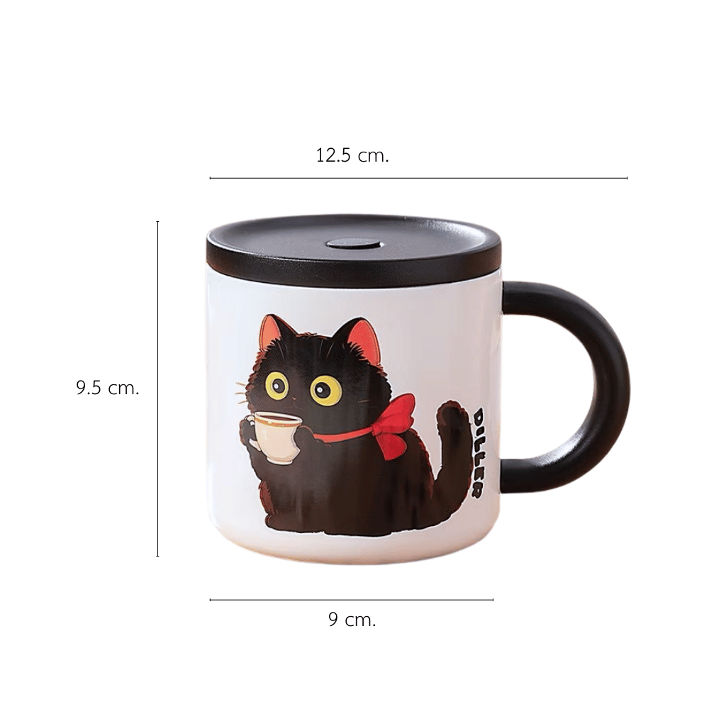 แก้วเก็บอุณหภูมิ PETELE รุ่น DILLER COZY MUG ขนาด 300 มล. สีดำ ESPRESSO CAT_1