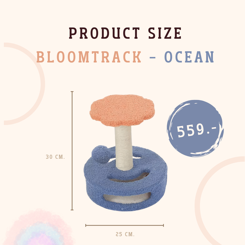 ที่ลับเล็บแมว PETELE รุ่น BLOOMTRACK สี OCEAN พร้อมลูกบอลกลิ้ง_2