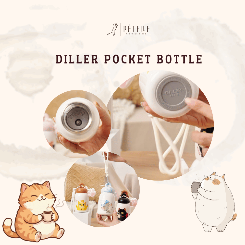 แก้วเก็บอุณหภูมิ แบบพกพา PETELE รุ่น DILLER POCKET BOTTLE ขนาด 270 มล.สี COOKIE KITTEN_3