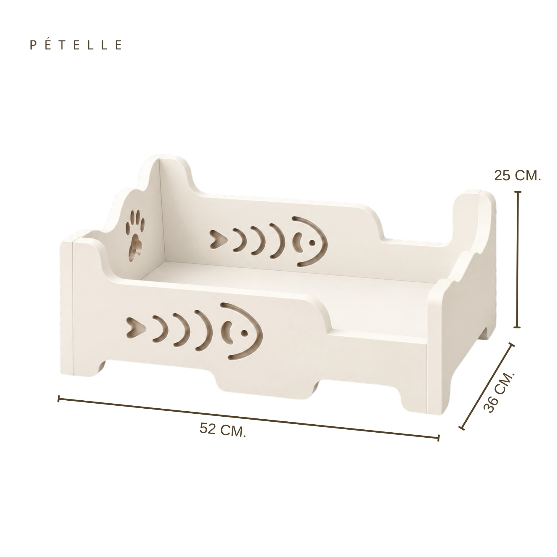 เตียงนอนแมว PÉTELLE FISHBONE CAT BED 1-LAYER สี SOFT IVORY_3